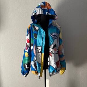 VTG LOONEY TOONS MEMBERS ONLY Windbreaker Jacket SzS Playful Cosplay Collectible